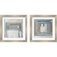 Framed 'Grey Squares 2 Piece Framed Art Print Set' border=