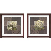 Framed 'Hydrangeas on Brown 2 Piece Framed Art Print Set' border=