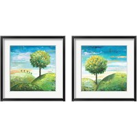 Framed 'Cute Tree 2 Piece Framed Art Print Set' border=