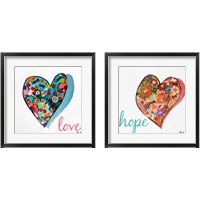 Framed 'Hearts of Love & Hope 2 Piece Framed Art Print Set' border=