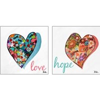 Framed 'Hearts of Love & Hope 2 Piece Art Print Set' border=