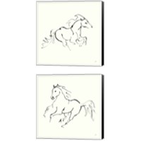 Framed 'Line Horse 2 Piece Canvas Print Set' border=