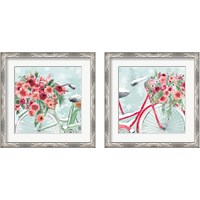 Framed 'Holiday Ride 2 Piece Framed Art Print Set' border=