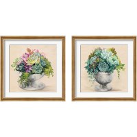 Framed 'Festive Succulents 2 Piece Framed Art Print Set' border=