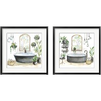 Framed 'Black Bathtub 2 Piece Framed Art Print Set' border=