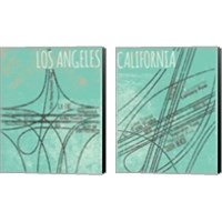 Framed 'California Roads 2 Piece Canvas Print Set' border=