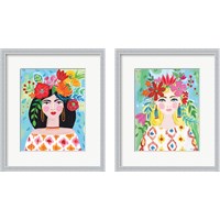 Framed 'Boho Girl 2 Piece Framed Art Print Set' border=