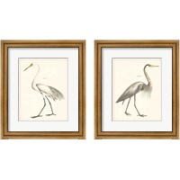 Framed 'Vintage Heron 2 Piece Framed Art Print Set' border=