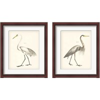 Framed 'Vintage Heron 2 Piece Framed Art Print Set' border=