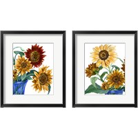 Framed 'China Sunflowers 2 Piece Framed Art Print Set' border=