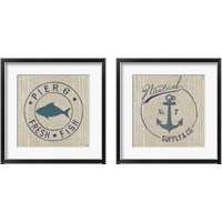 Framed 'Floursack Nautical  2 Piece Framed Art Print Set' border=