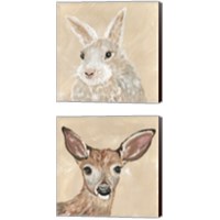 Framed 'Fuzzy Friends 2 Piece Canvas Print Set' border=