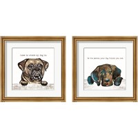 Framed 'Dog Lover 2 Piece Framed Art Print Set' border=