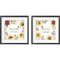 Framed 'Sunflower Splendor 2 Piece Framed Art Print Set' border=