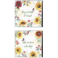 Framed 'Sunflower Splendor 2 Piece Canvas Print Set' border=