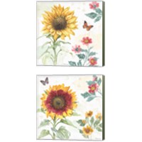 Framed 'Sunflower Splendor 2 Piece Canvas Print Set' border=