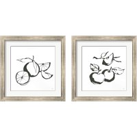 Framed 'Black & White Fruit 2 Piece Framed Art Print Set' border=