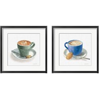 Framed 'Wake Up Coffee 2 Piece Framed Art Print Set' border=