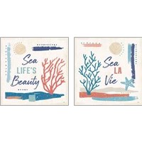 Framed 'Coastal View 2 Piece Art Print Set' border=