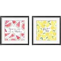 Framed 'Fresh Fruit Sentiment 2 Piece Framed Art Print Set' border=