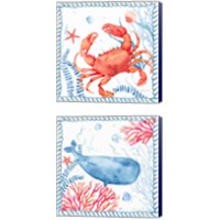 Framed 'Nautical Sea Life 2 Piece Canvas Print Set' border=