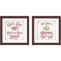 Framed 'Vintage Christmas Signs 2 Piece Framed Art Print Set' border=