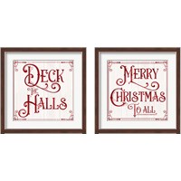 Framed 'Vintage Christmas Signs 2 Piece Framed Art Print Set' border=