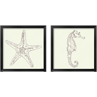 Framed 'Coastal Breeze Sketches Silver 2 Piece Framed Art Print Set' border=