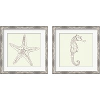 Framed 'Coastal Breeze Sketches Silver 2 Piece Framed Art Print Set' border=