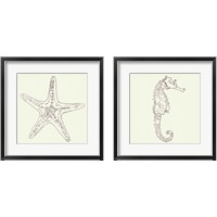 Framed 'Coastal Breeze Sketches Silver 2 Piece Framed Art Print Set' border=