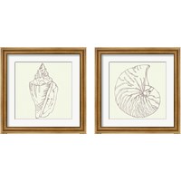 Framed 'Coastal Breeze Sketches Silver 2 Piece Framed Art Print Set' border=