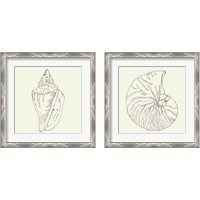 Framed 'Coastal Breeze Sketches Silver 2 Piece Framed Art Print Set' border=