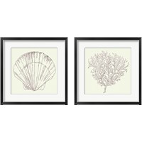 Framed 'Coastal Breeze Sketches Silver 2 Piece Framed Art Print Set' border=