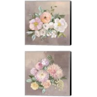 Framed 'Pale Floral Spray 2 Piece Canvas Print Set' border=