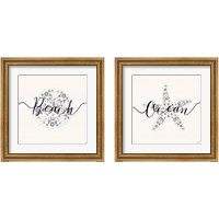 Framed 'Sea Charms Silver 2 Piece Framed Art Print Set' border=