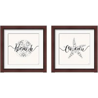 Framed 'Sea Charms Silver 2 Piece Framed Art Print Set' border=