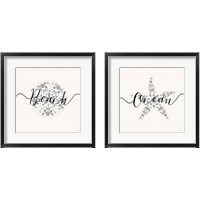 Framed 'Sea Charms Silver 2 Piece Framed Art Print Set' border=