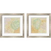 Framed Mid Mod Sophisticated Floral 2 Piece Framed Art Print Set