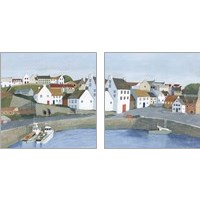 Framed 'Old Coast Town 2 Piece Art Print Set' border=