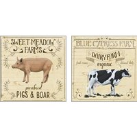 Framed 'Animal Farm Collection 2 Piece Art Print Set' border=