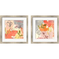 Framed 'Flower Shimmer  2 Piece Framed Art Print Set' border=