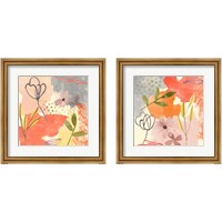 Framed 'Flower Shimmer  2 Piece Framed Art Print Set' border=