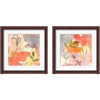 Framed 'Flower Shimmer  2 Piece Framed Art Print Set' border=