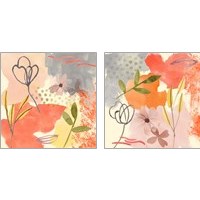 Framed 'Flower Shimmer  2 Piece Art Print Set' border=