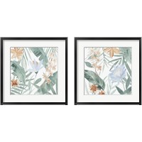 Framed 'Tropical Welcome 2 Piece Framed Art Print Set' border=