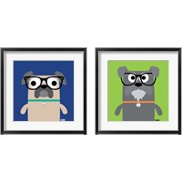 Framed 'Bow Wow Dogs 2 Piece Framed Art Print Set' border=