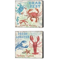 Framed 'Crab Fest 2 Piece Canvas Print Set' border=