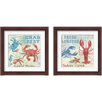 Framed 'Crab Fest 2 Piece Framed Art Print Set' border=