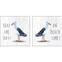 Framed 'On Beach Time 2 Piece Art Print Set' border=