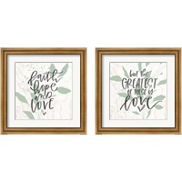 Framed '"Faith, Hope, Love 2 Piece Set"' border=